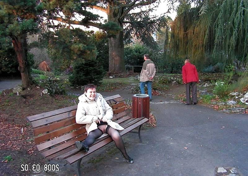 25P Sluts upskirt and nude on benches 1