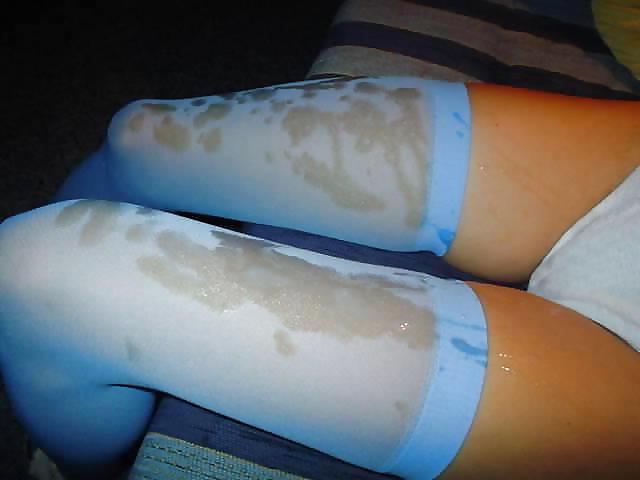 15P Cum Covered Blue Panites!!