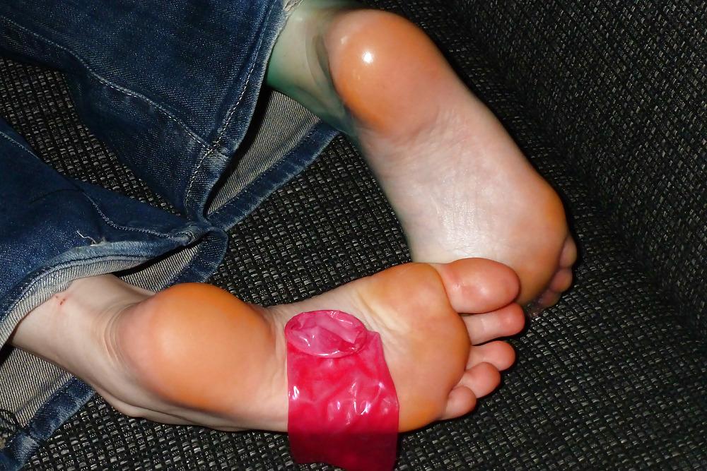 25P Ready for footjob - safer footjob condom feet