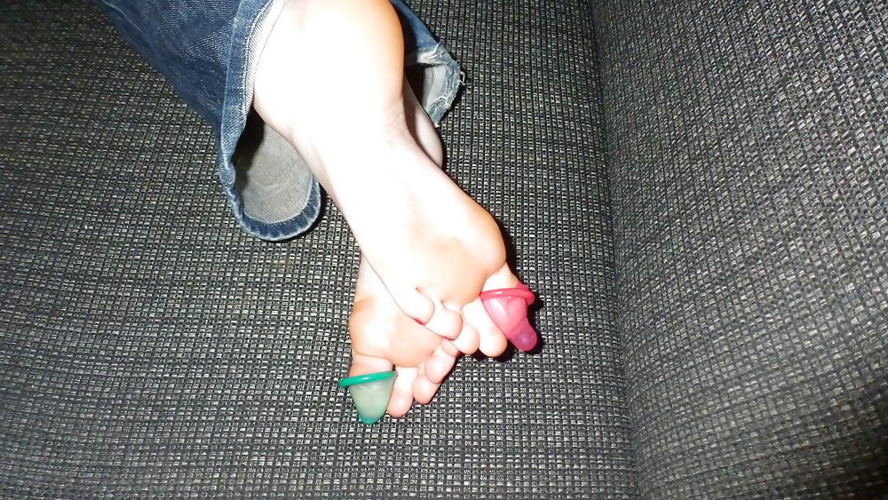 25P Ready for footjob - safer footjob condom feet