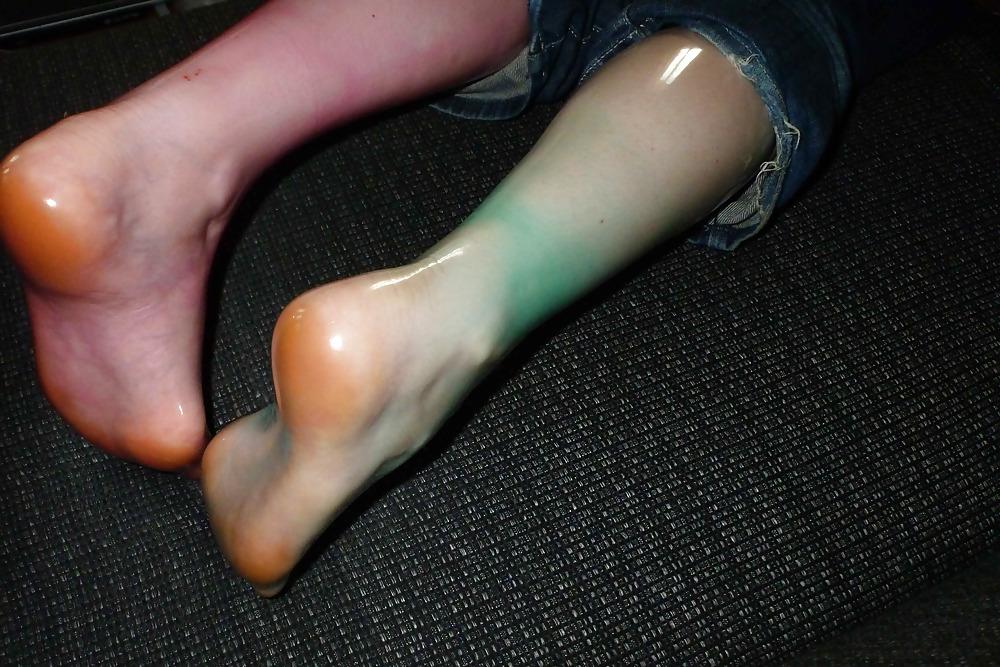25P Ready for footjob - safer footjob condom feet