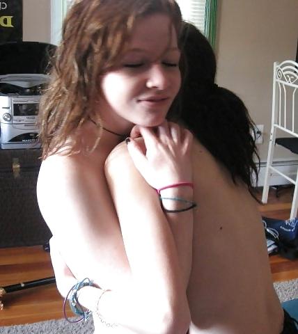 16P Teen lesbians kiss 