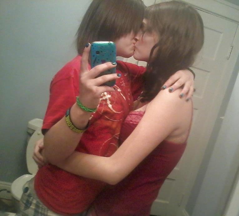 16P Teen lesbians kiss 