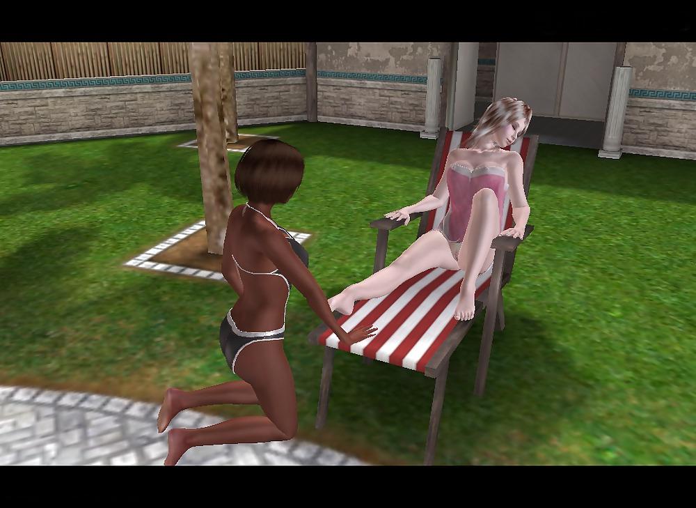 10P 3d Lesbian on Pool