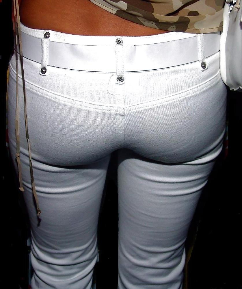 25P Wives In Tight And See Thru White Pants 
