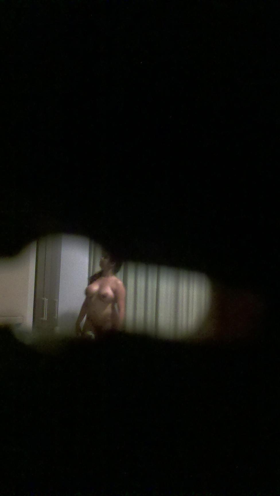 7P Voyeur 23 Yo. cute busty girl spied through the keyhole