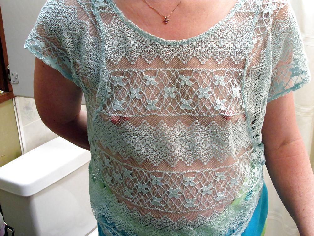 8P Wife sheer blouse and downblouse