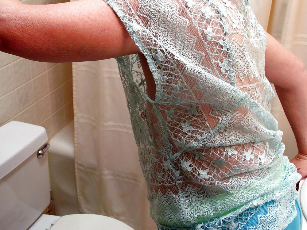 8P Wife sheer blouse and downblouse