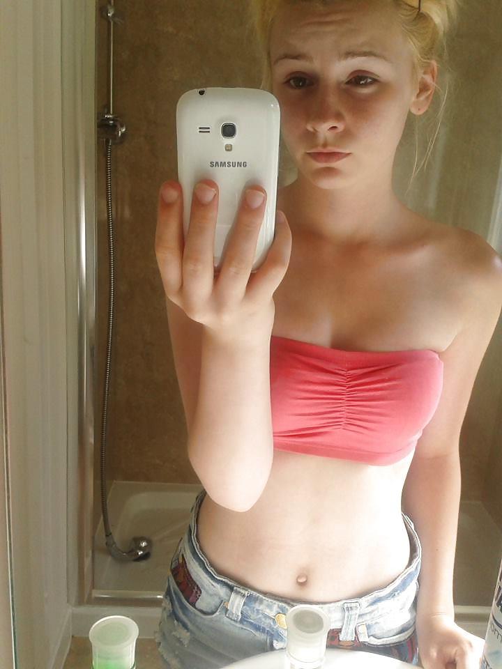 25P Nice skinny blonde facebook slut self shot