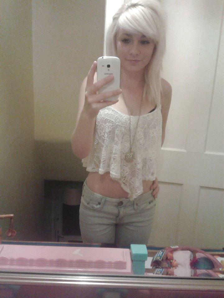 25P Nice skinny blonde facebook slut self shot