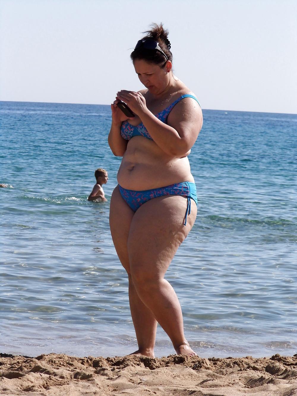 6P Thick Beach Lady at Pefkos, Greece