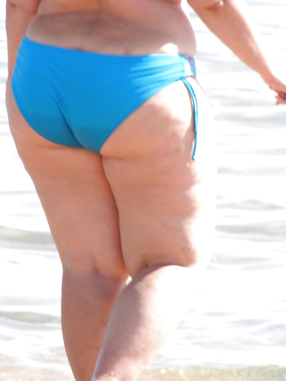 6P Thick Beach Lady at Pefkos, Greece