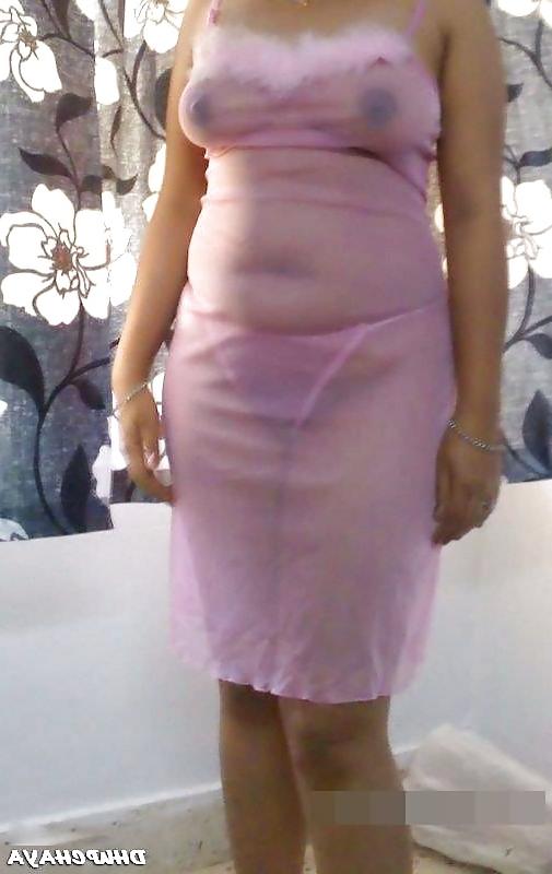 9P Desi MILF wife posing in skimpy lingerie