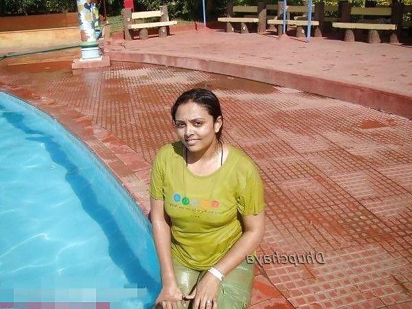 12P Desi Aunty at Water Park Enjoying Wet
