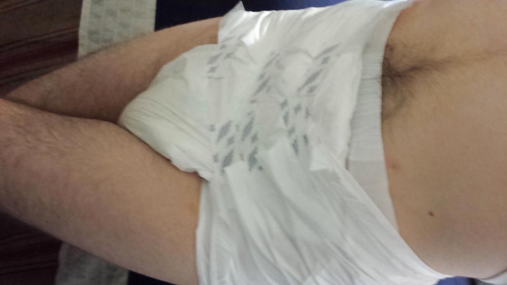 25P Me wet wearing a large Attends diaper