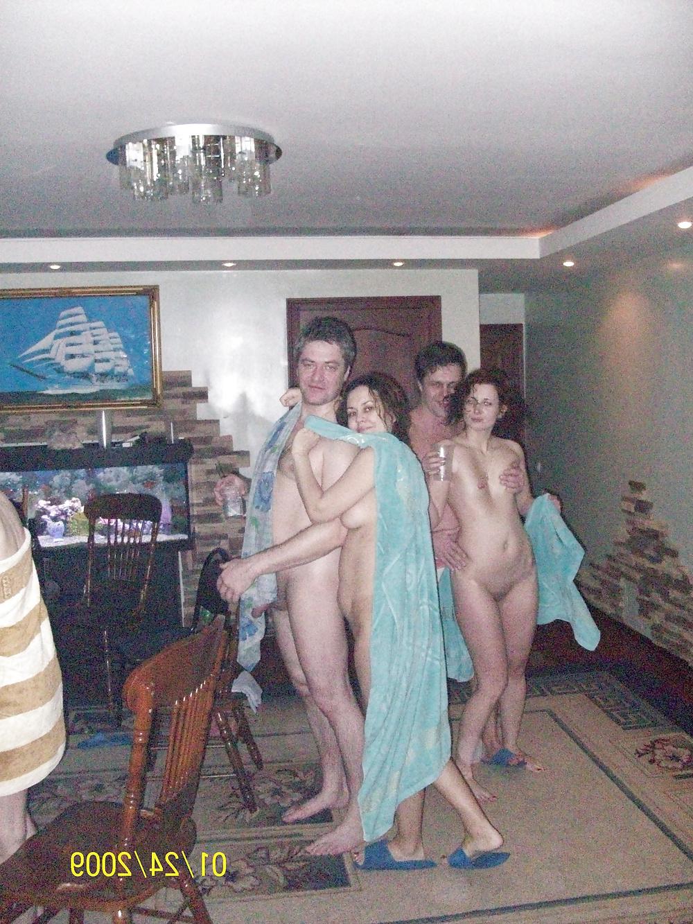 25P Two rus girls and boy flashing naked