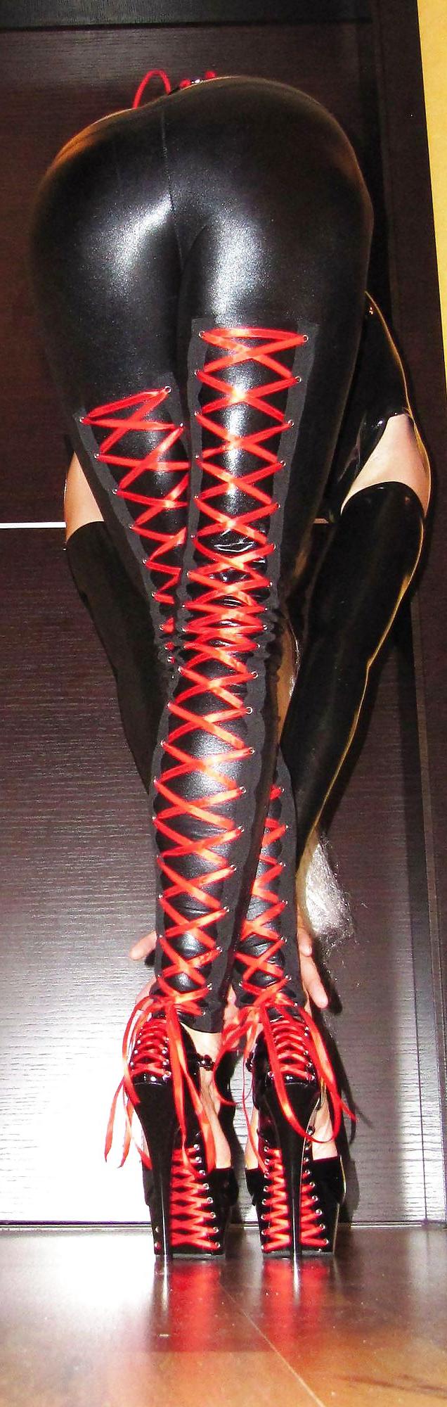 16P Sexy Teen in Leggings Corset and High Heels