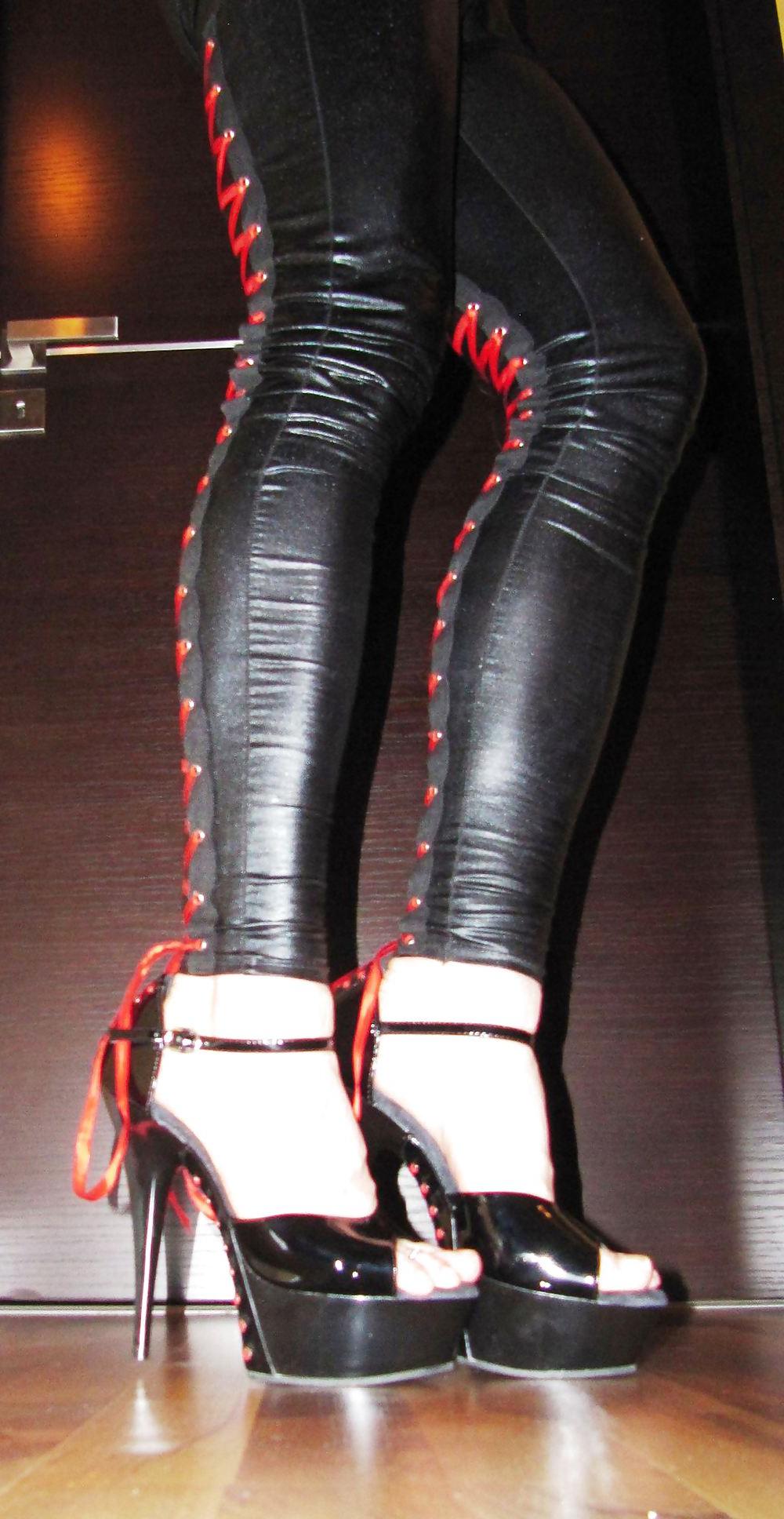 16P Sexy Teen in Leggings Corset and High Heels