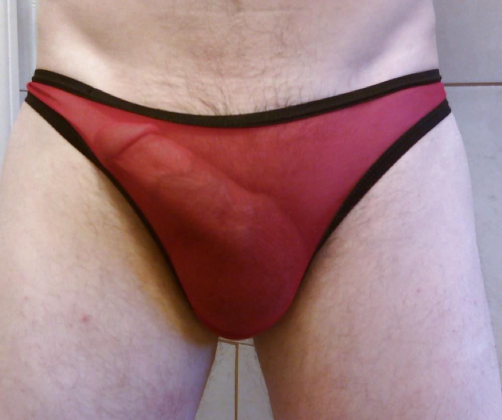 8P My cock wearing sister-in-law's see-thru sheer thong panties