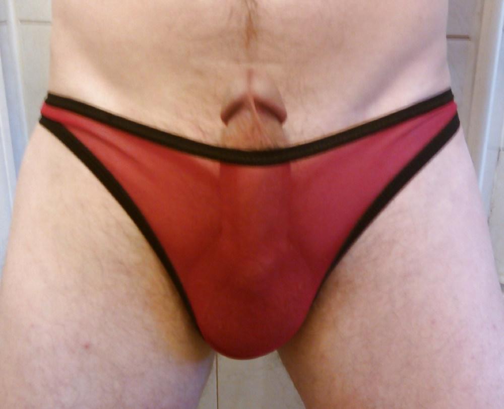 8P My cock wearing sister-in-law's see-thru sheer thong panties