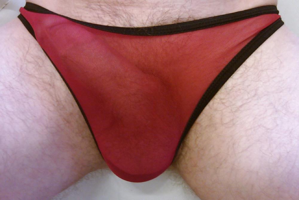 8P My cock wearing sister-in-law's see-thru sheer thong panties
