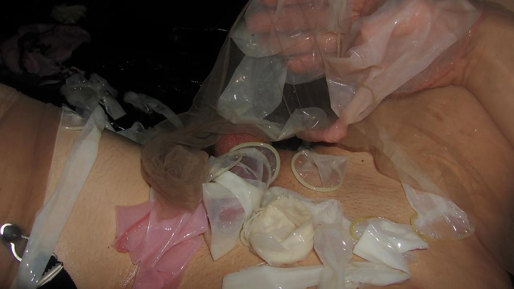 25P Condom Excess With New SIL Nylons Satin Panties