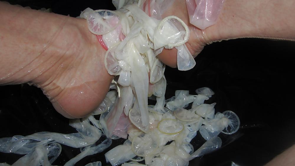 25P Condom Excess With New SIL Nylons Satin Panties