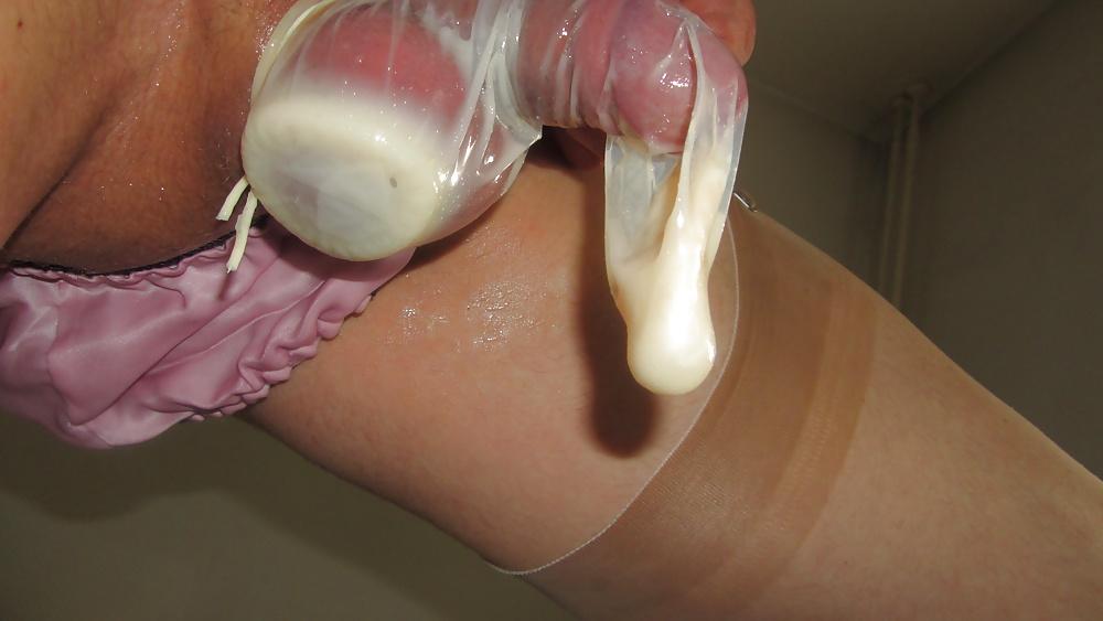 25P Condom Excess With New SIL Nylons Satin Panties