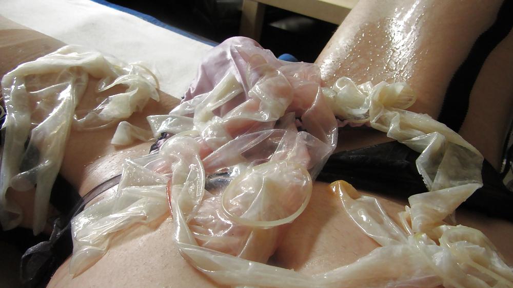25P Condom Excess With New SIL Nylons Satin Panties