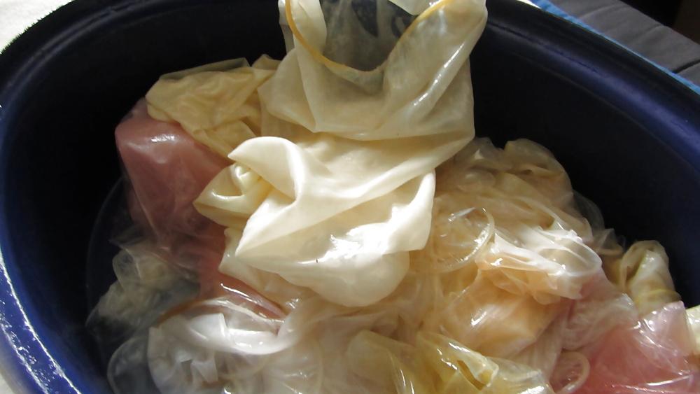 25P Condom Excess With New SIL Nylons Satin Panties