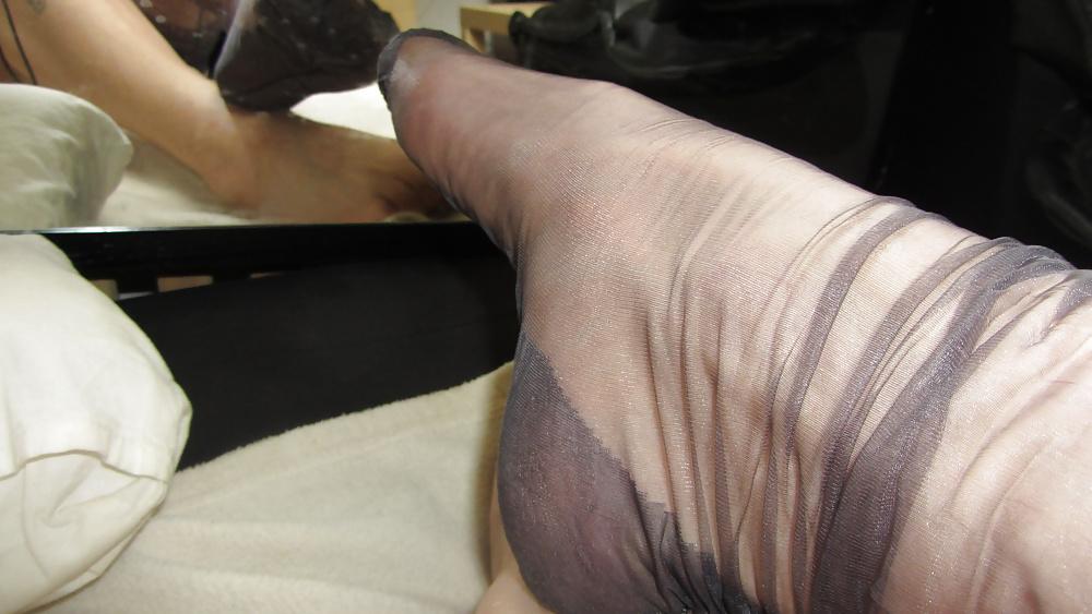 25P Condom Excess With New SIL Nylons Satin Panties