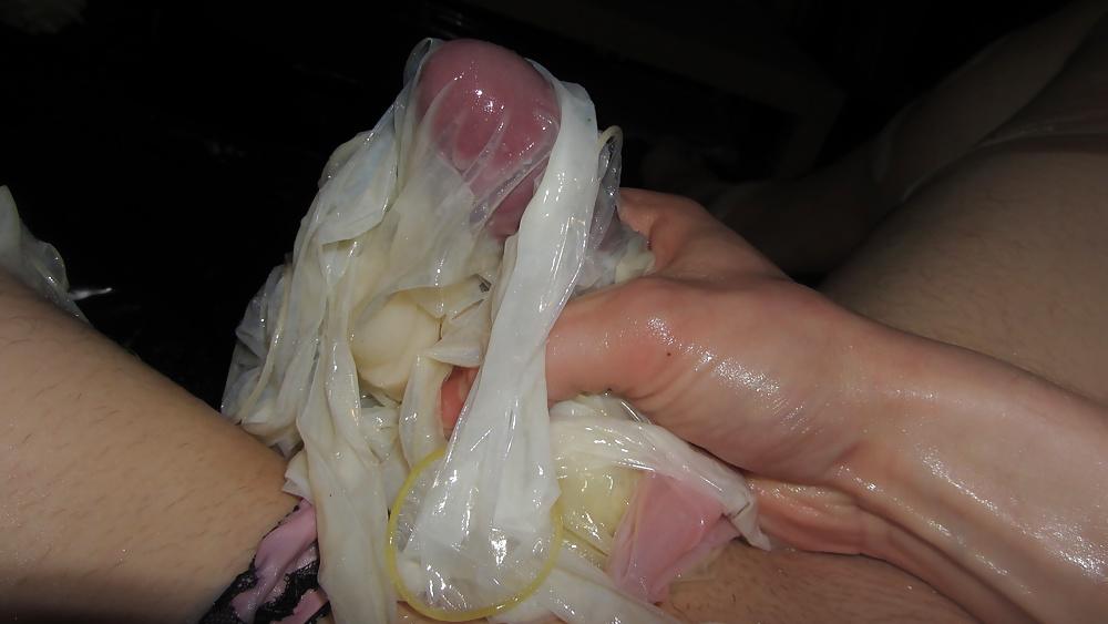 25P Condom Excess With New SIL Nylons Satin Panties