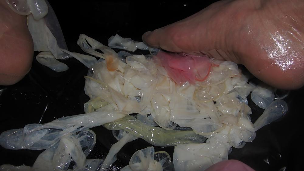 25P Condom Excess With New SIL Nylons Satin Panties