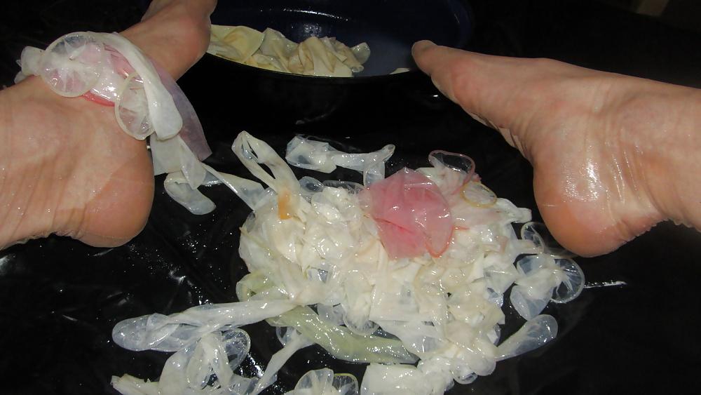 25P Condom Excess With New SIL Nylons Satin Panties