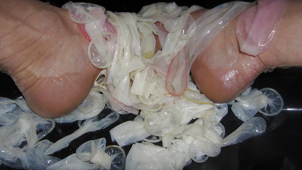 25P Condom Excess With New SIL Nylons Satin Panties