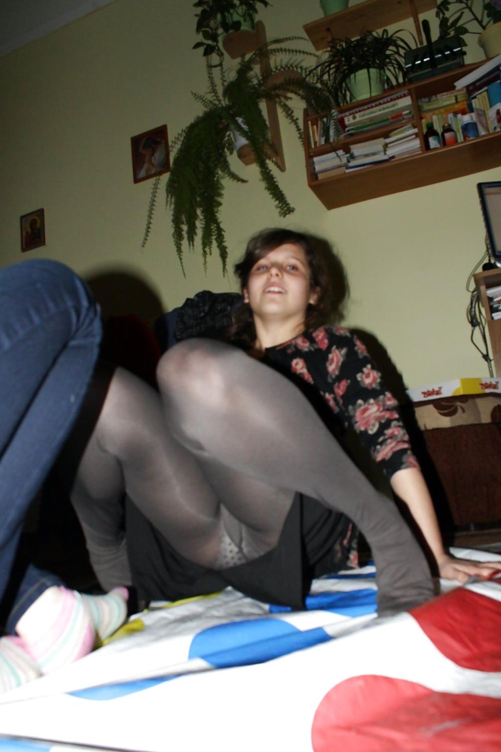 25P Playing Twister, Upskirt, Nude and Downblouse 2