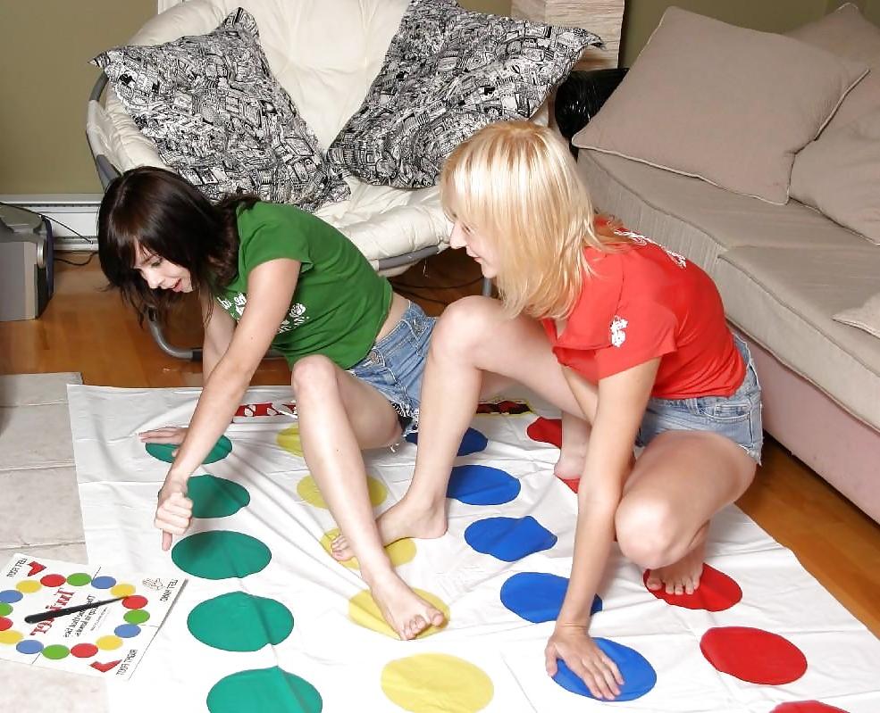 25P Playing Twister, Upskirt, Nude and Downblouse 2