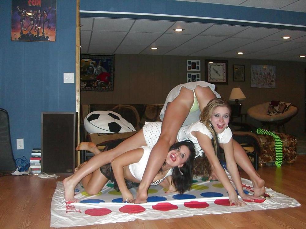 25P Playing Twister, Upskirt, Nude and Downblouse 2