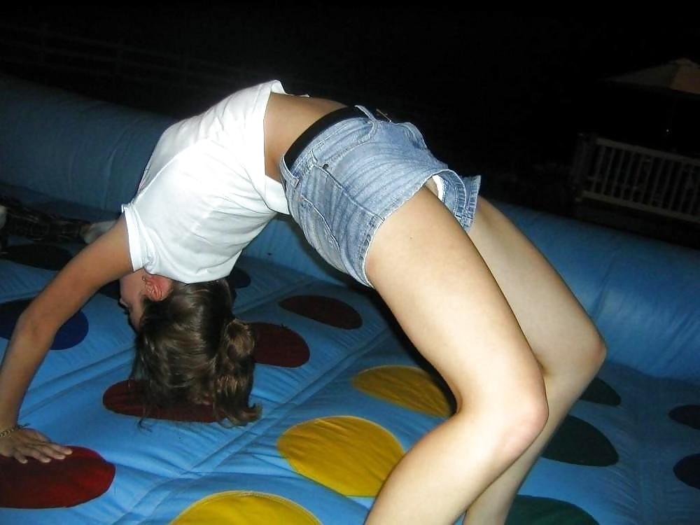 25P Playing Twister, Upskirt, Nude and Downblouse 2