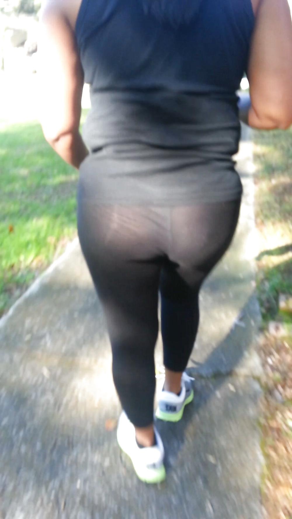 23P Wife's ass in see through spandex pt 2
