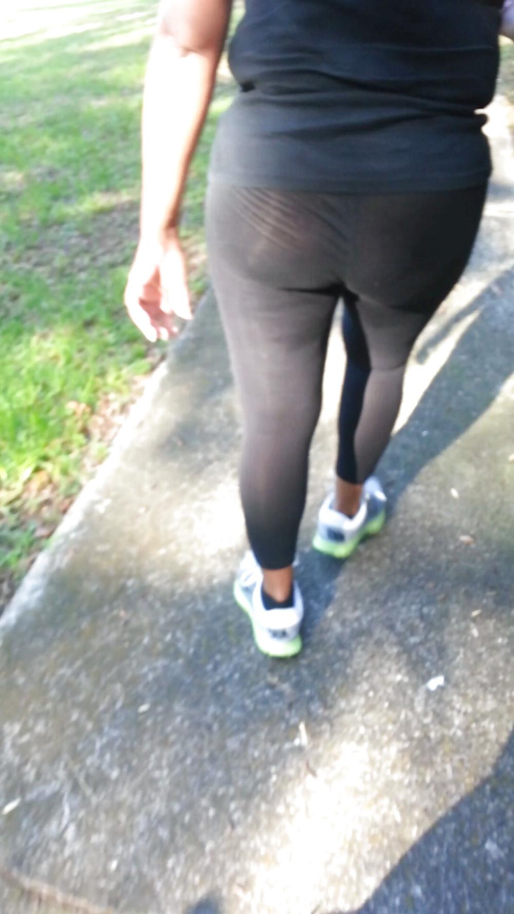 23P Wife's ass in see through spandex pt 2
