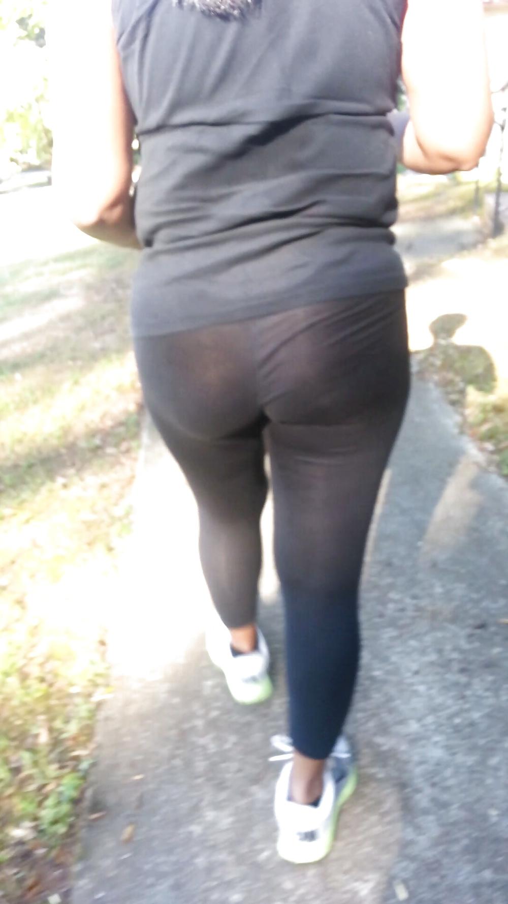 23P Wife's ass in see through spandex pt 2