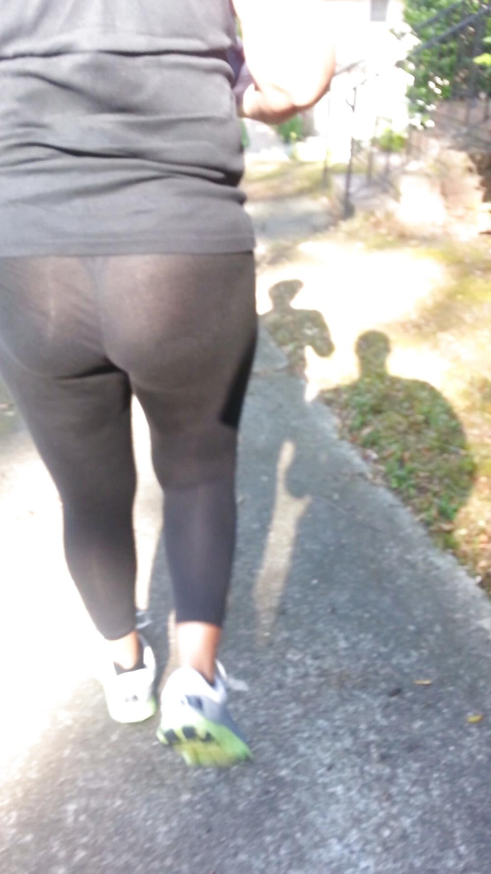 23P Wife's ass in see through spandex pt 2