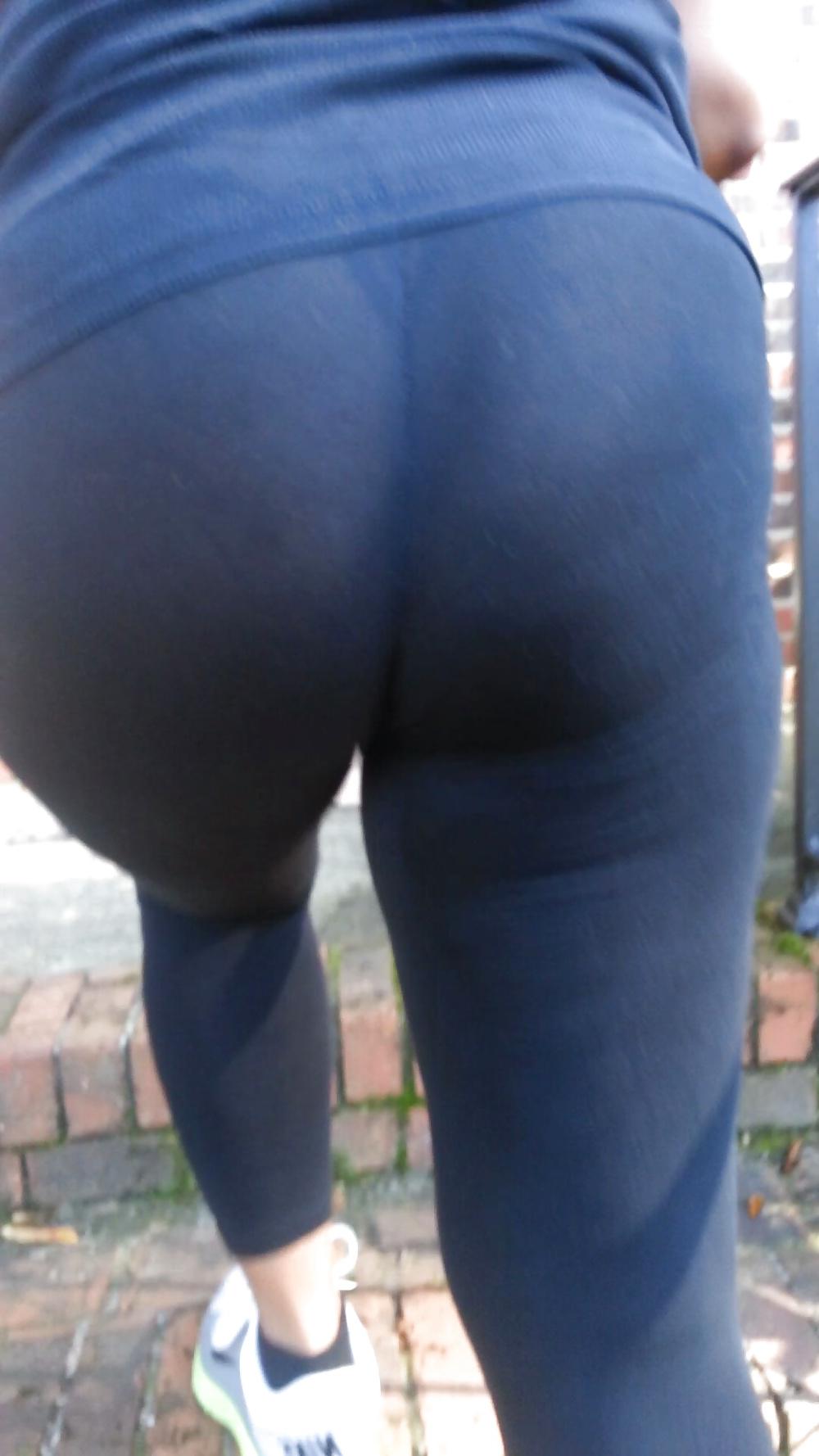 23P Wife's ass in see through spandex pt 2
