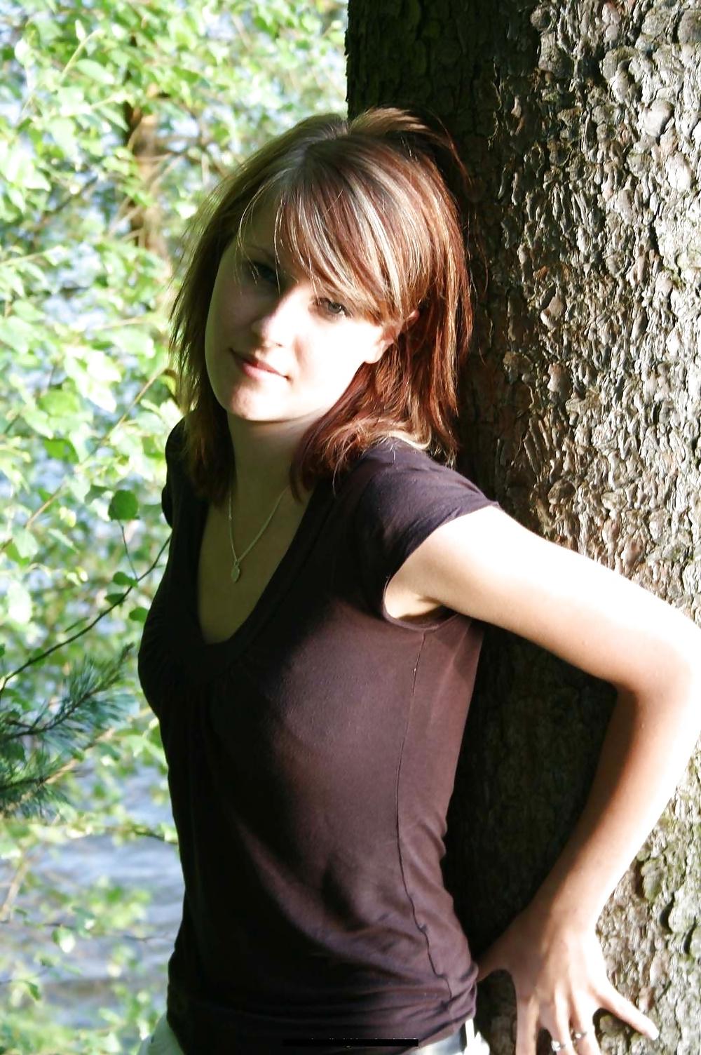 15P Sexy Brunette at the lake