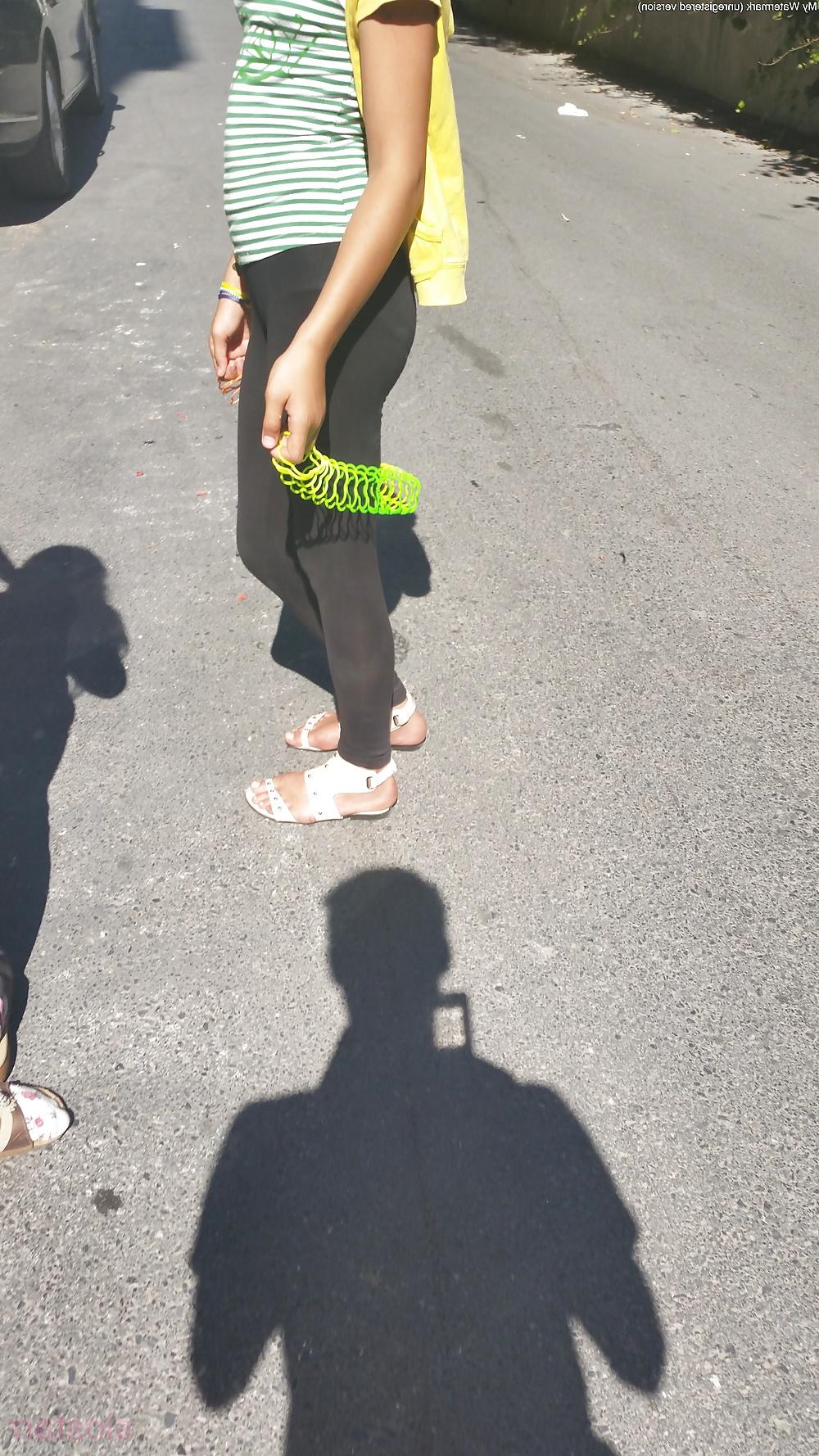 25P Turkish Candid Girl Nylon Tight Legs Ass Mix 3