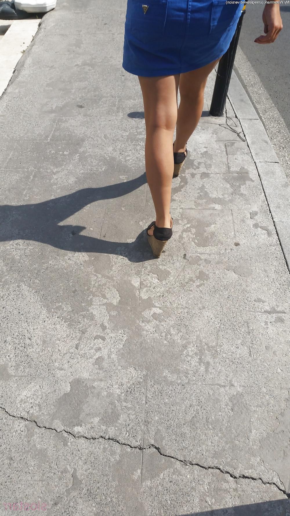 25P Turkish Candid Girl Nylon Tight Legs Ass Mix 3