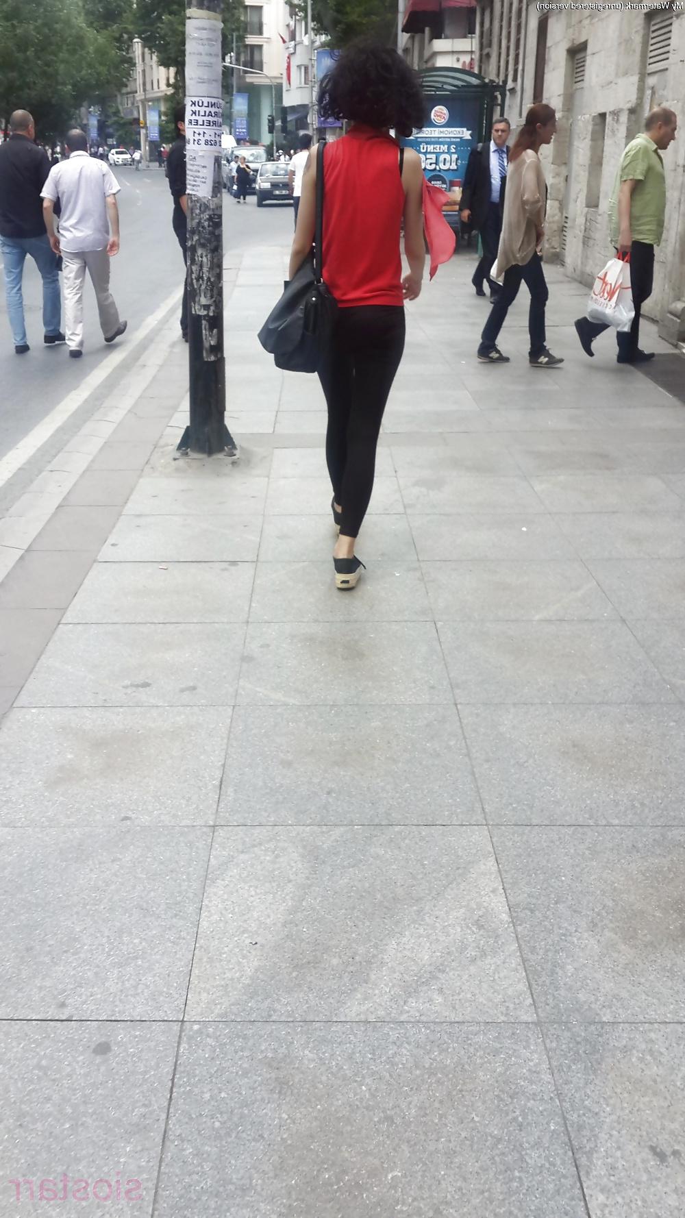 25P Turkish Candid Girl Nylon Tight Legs Ass Mix 3