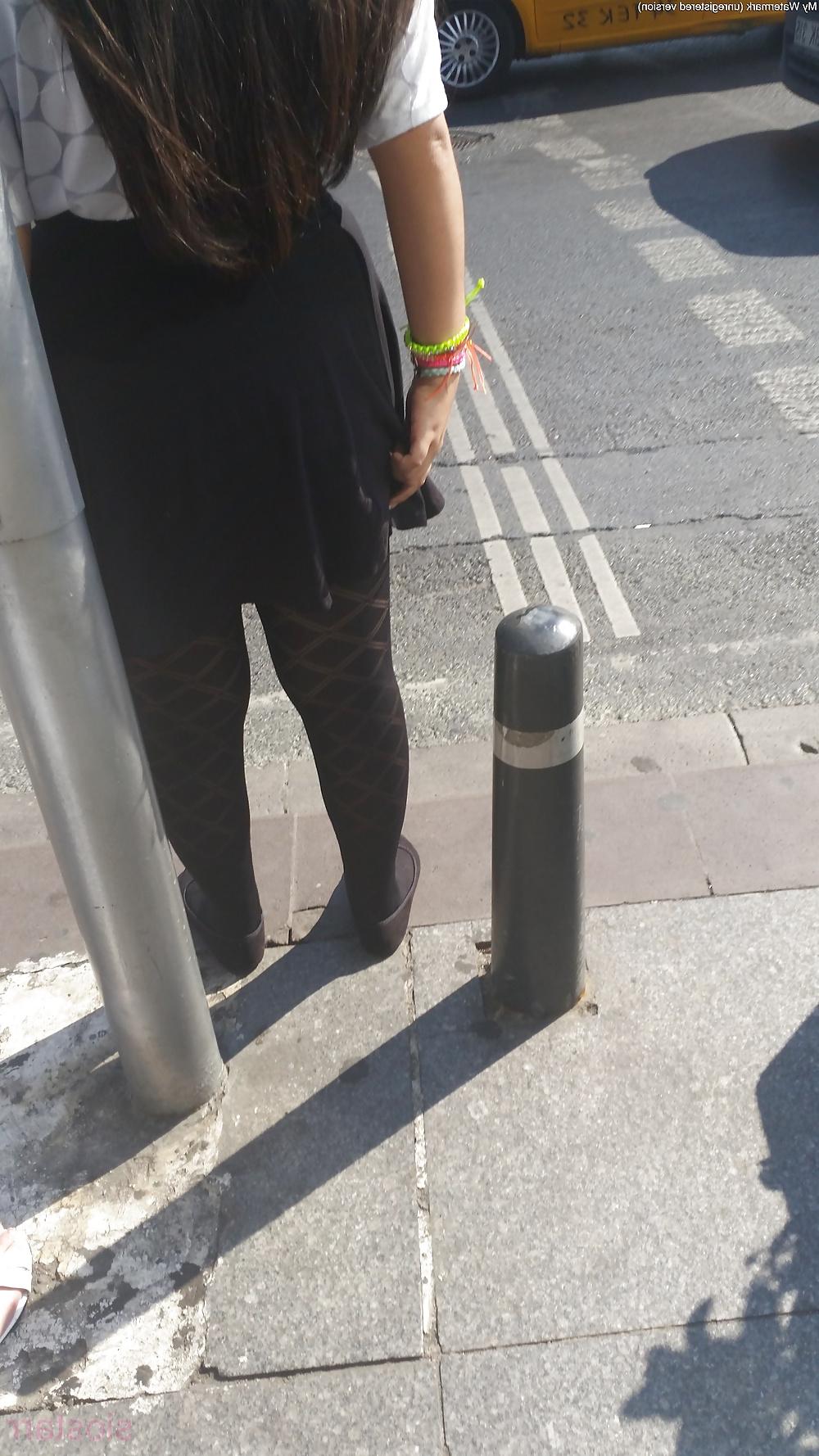 25P Turkish Candid Girl Nylon Tight Legs Ass Mix 3