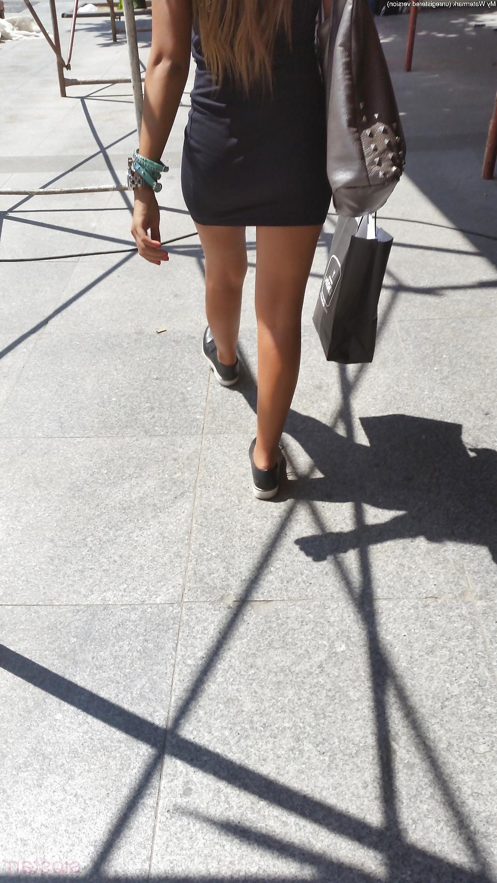 25P Turkish Candid Girl Nylon Tight Legs Ass Mix 3